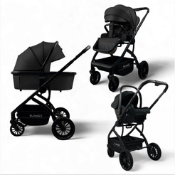 Детская универсальная коляска Bubago Lotta 3 в 1 BG 150-1 (черный)