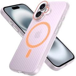 Задняя накладка CASE Translucent Strip Apple iPhone 16 (прозрачно-оранжевый)