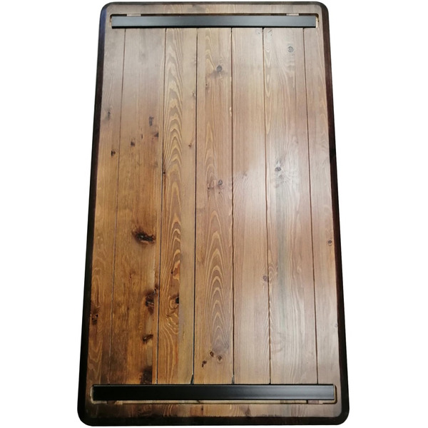 Столешница к столу Ergosmart "массив Дуб мореный - рваный край (03)" 1600х800х50 мм