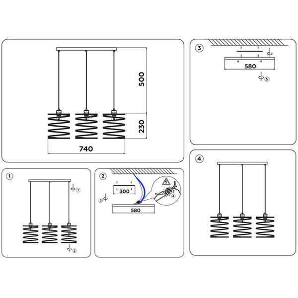 Подвесной светильник Ambrella Light Traditional TR8402 белый 3хЕ27