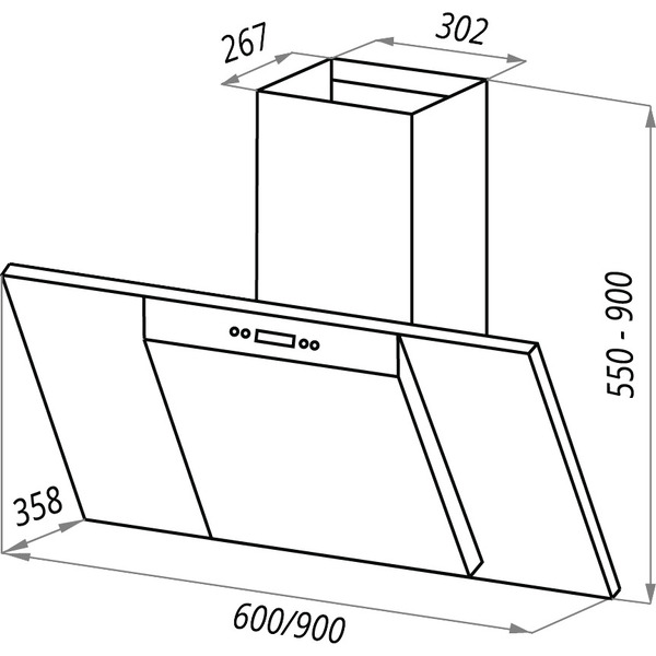 Кухонная вытяжка Maunfeld Gloria 60 (черный/черное стекло)