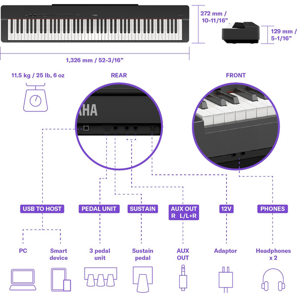 Цифровое пианино Yamaha P-225B