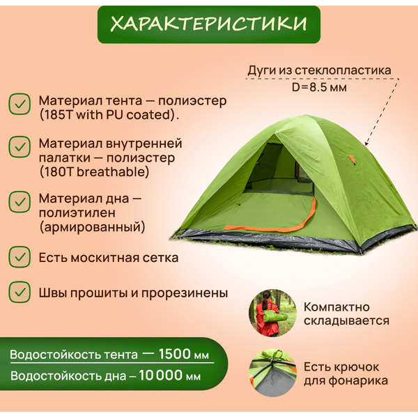 Палатка Coyote CEPHEUS-3 CL-A11-3P-Light Green
