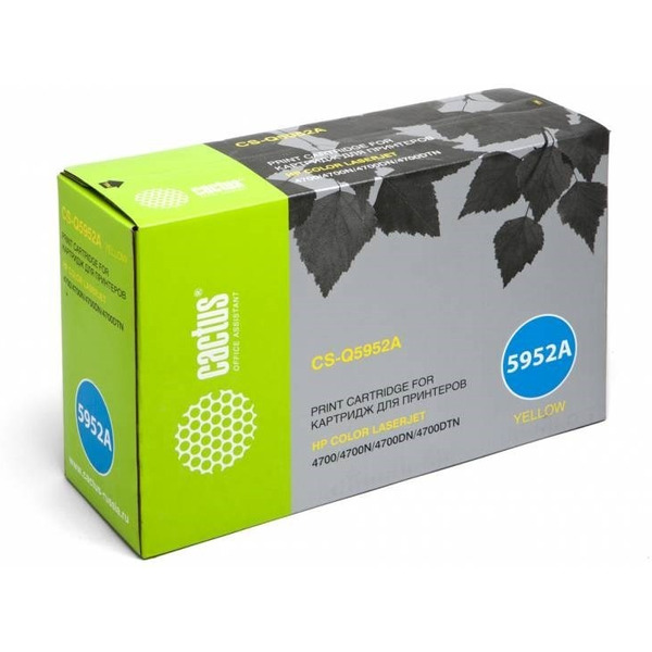 Картридж лазерный Cactus CS-Q5952A Q5952A желтый (10000стр.) для HP CLJ 4700