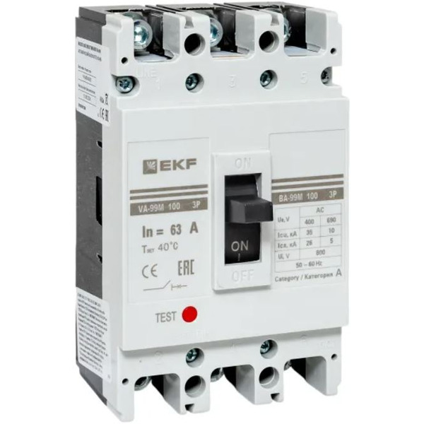 Выключатель автоматический EKF ВА-99М 100/63А 3P 35кА