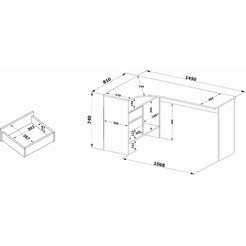 Стол Сокол СПм-25 (левый, венге)
