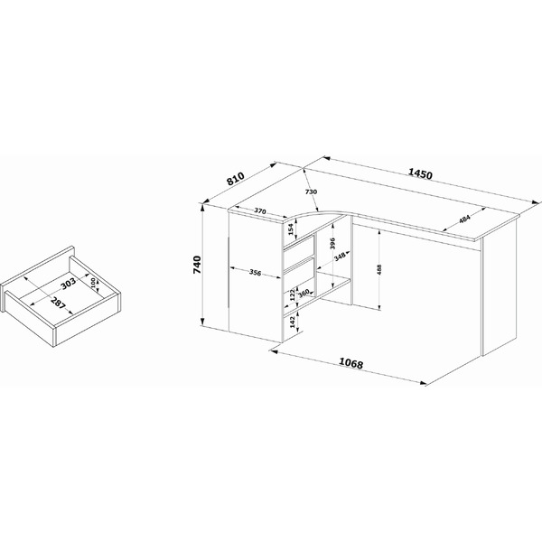 Стол Сокол СПм-25 (левый, венге)