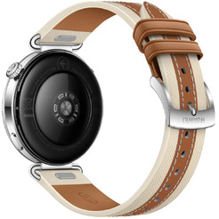 Смарт-часы HUAWEI Watch GT 6 41mm (KSU-B19) серебристый, с коричневым кожаным ремешком