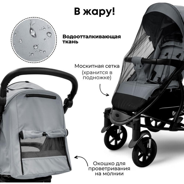 Детская прогулочная коляска Bubago Model One BG 173-1 (темно-серый)