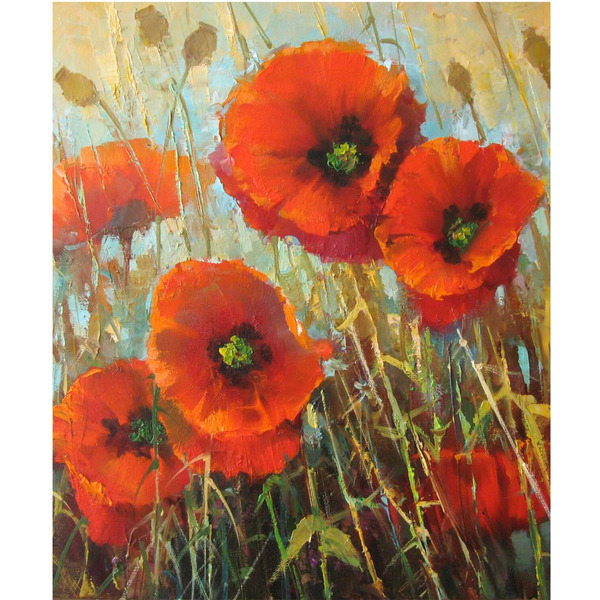 Картина стразами (алмазная мозаика) ОСТРОВ СОКРОВИЩ «Маки» 662575