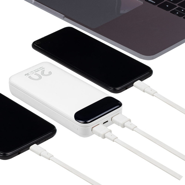 Внешний аккумулятор с дисплеем RIVACASE VA2580 (20000 mAh) белый