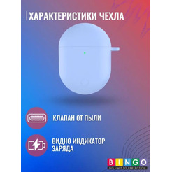 Чехол Bingo Silicone для XIAOMI Redmi AirDots 3 Pro (голубой)