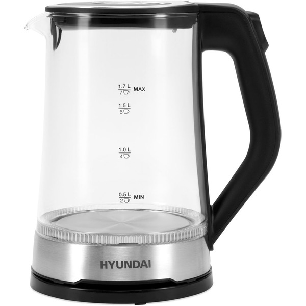 Электрический чайник Hyundai HYK-G3401 (черный/серебристый)