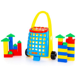 Конструктор Полесье 46888 Забавная тележка + Конструктор "Беби"