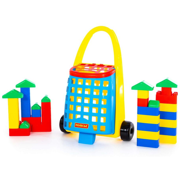 Конструктор Полесье 46888 Забавная тележка + Конструктор "Беби"