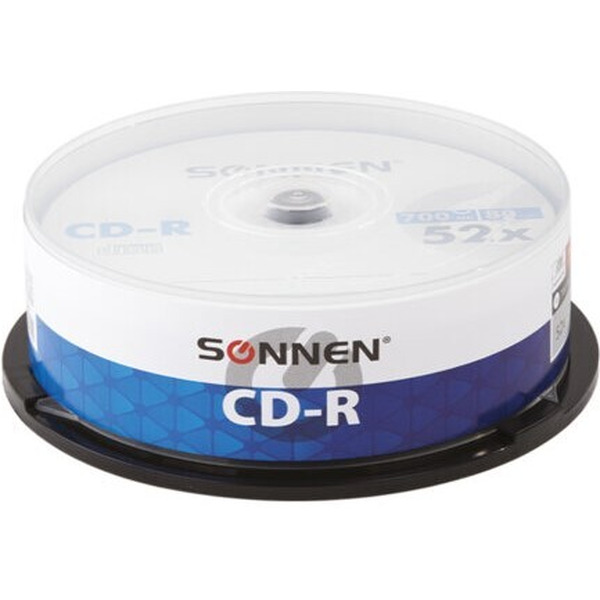 Комплект дисков CD-R Sonnen 700Mb 52x 25шт (513531)