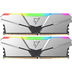Оперативная память Netac Shadow RGB DDR4-3600 16GB (8GB x 2) C16 Silver NTSRD4P36DP-16S