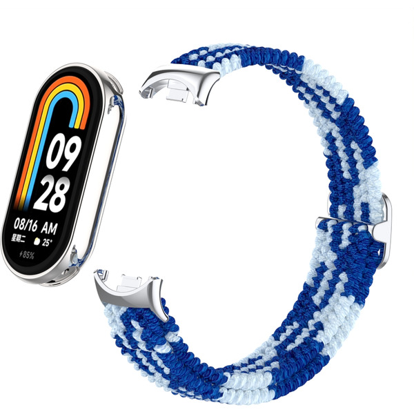 Ремешок Bingo Braided для Xiaomi Mi Band 8 Синий с белым