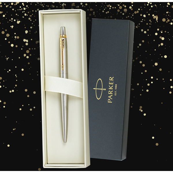 Ручка PARKER Jotter Core Stainless Steel GT (ежедневник А5 красный, пакет) 880888