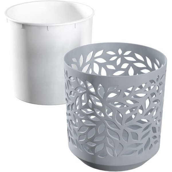 Кашпо La Decoro Leaves КШ-9576 (серый/белый)