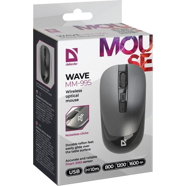 Мышь Defender Wave MM-995 (серый)