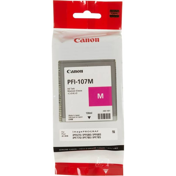 Чернильница CANON PFI 107M для принтера IPF 670/770/780/785 пурпурная (130 мл)