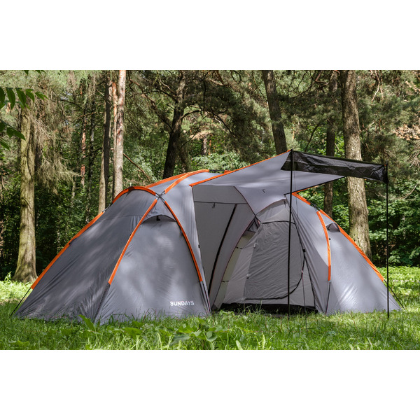 Палатка Sundays ZC-TT020-4P (2+2) (темно-серый/желтый)