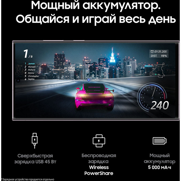 Смартфон Samsung Galaxy S23 Ultra 12GB/512GB (лаванда)