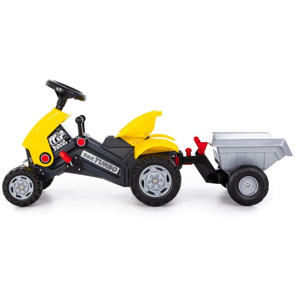 Каталка-трактор с педалями Полесье Turbo-2 с полуприцепом 89342