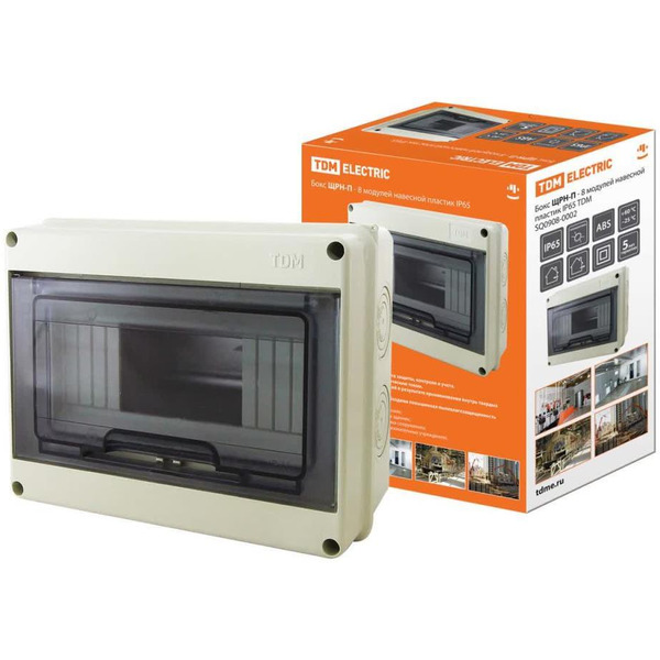 Бокс TDM ELECTRIC ЩРН-П- 8модулей IP65 SQ0908-0002