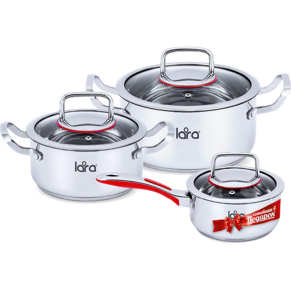 Набор посуды LARA Prima LR02-108 Prima + сотейник