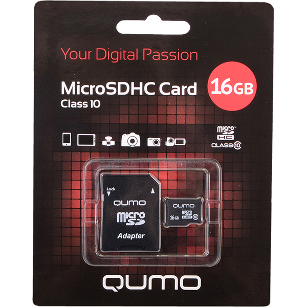 Карта памяти QUMO microSDHC (Class 10) 16GB (QM16GMICSDHC10)