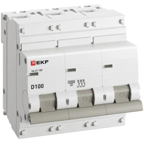 Выключатель автоматический EKF PROxima ВА 47-100 3P 100А (D) 10kA