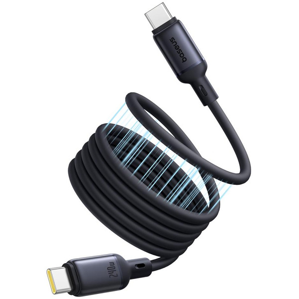 Кабель Baseus PicoGo Magnetic Liquid Silicone Fast Charging Cable USB-C to USB-C (1м, черный)