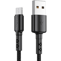 Кабель VIPFAN X02 USB-MicroUSB 3A 1.8 м (черный)