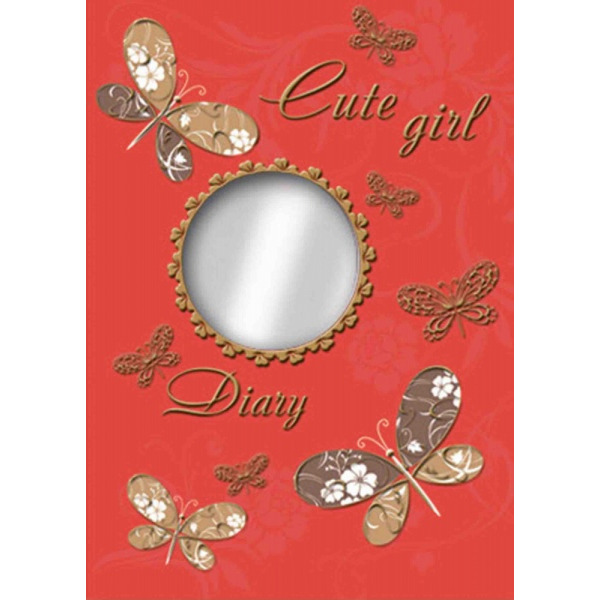 Ежедневник с зеркальцем БАБОЧКИ НА РОЗОВОМ 39760 А6+, 240 стр. ФЕНИКС