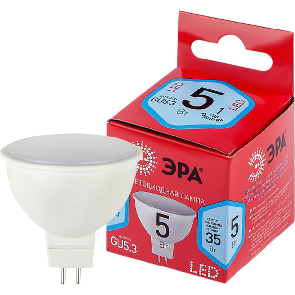 Лампочка ЭРА RED LINE LED MR16-5W-840-GU5.3 R