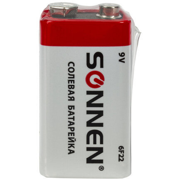 Батарейка Sonnen Крона 6F22 (9 В) солевая (1 шт)