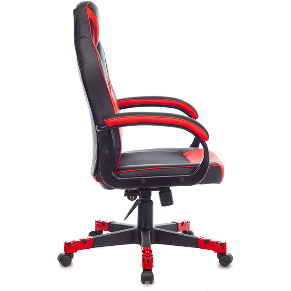 Кресло игровое Бюрократ Zombie GAME 17 ткань/экокожа, черный/красный