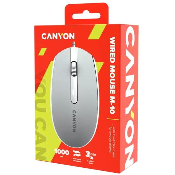 Мышь Canyon M-10 (CNE-CMS10DG) серый/белый