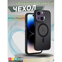 Бампер Bingo Metal Magnetic Carbon iPhone 14 Зеленый