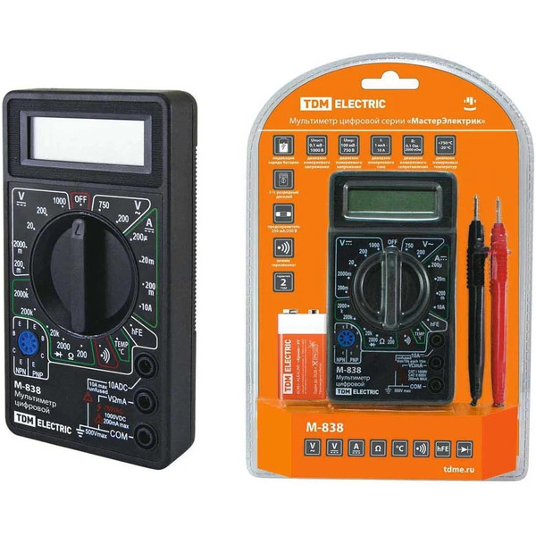Мультиметр цифровой TDM МастерЭлектрик М-838 (SQ1005-0003)