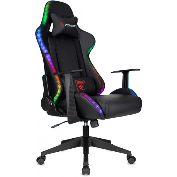 Кресло игровое Бюрократ Zombie GAME RGB экокожа/ткань, черный
