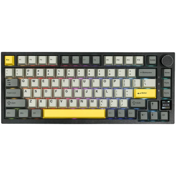 Компьютерная клавиатура AJAZZ AK820 PRO Gift Switch (черно-серая с желтым)