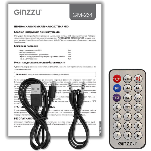 Колонка для вечеринок Ginzzu GM-231