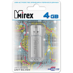 USB Flash MIREX Unit Silver 4GB (13600-FMUUSI04)