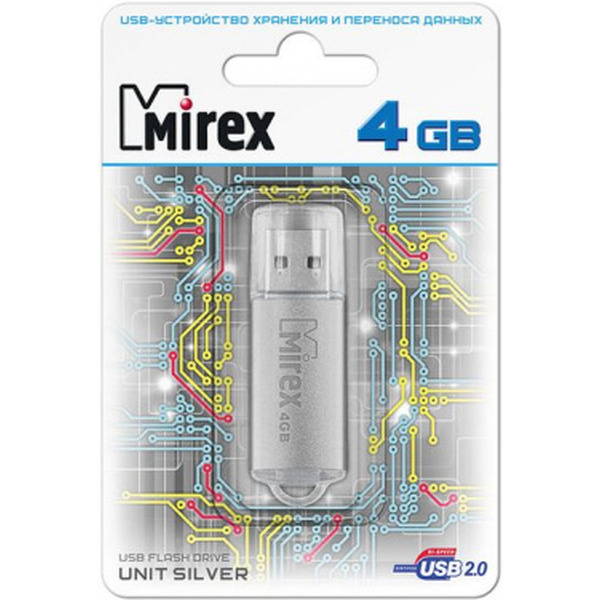 USB Flash MIREX Unit Silver 4GB (13600-FMUUSI04)