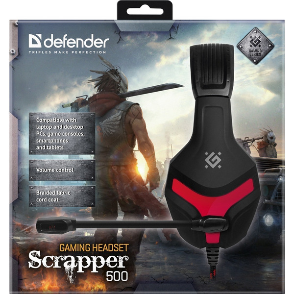 Наушники Defender Scrapper 500 (черный/красный)