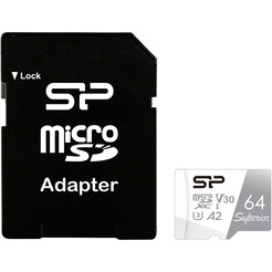 Карта памяти Silicon-Power Superior microSDXC SP064GBSTXDA2V20SP 64GB (с адаптером)