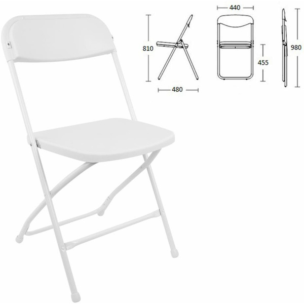 Стулья складные BRABIX Golf CF-002 (КОМПЛЕКТ 4 шт., белый каркас, пластик белый) 533031